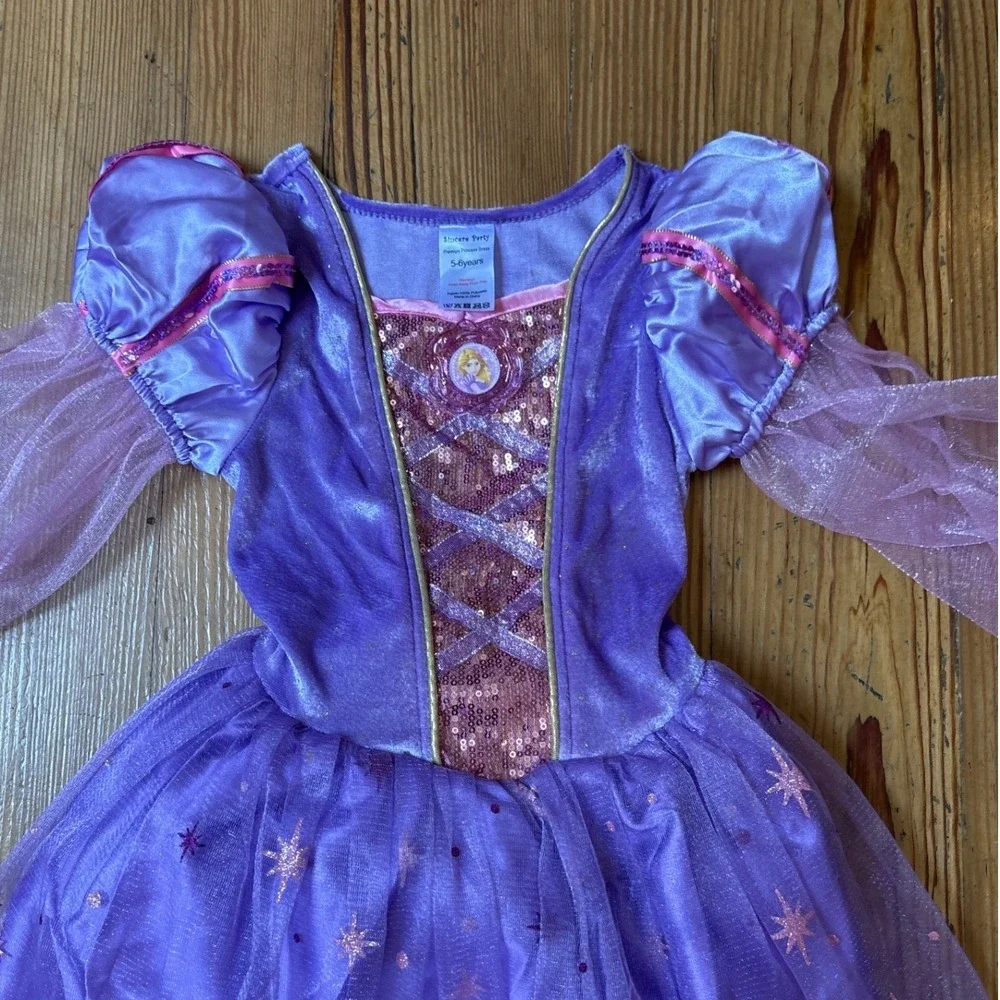 Sincere Party Princess Dress Kids Purple Rapunzel Sequin Costume SIZE 5-6Y